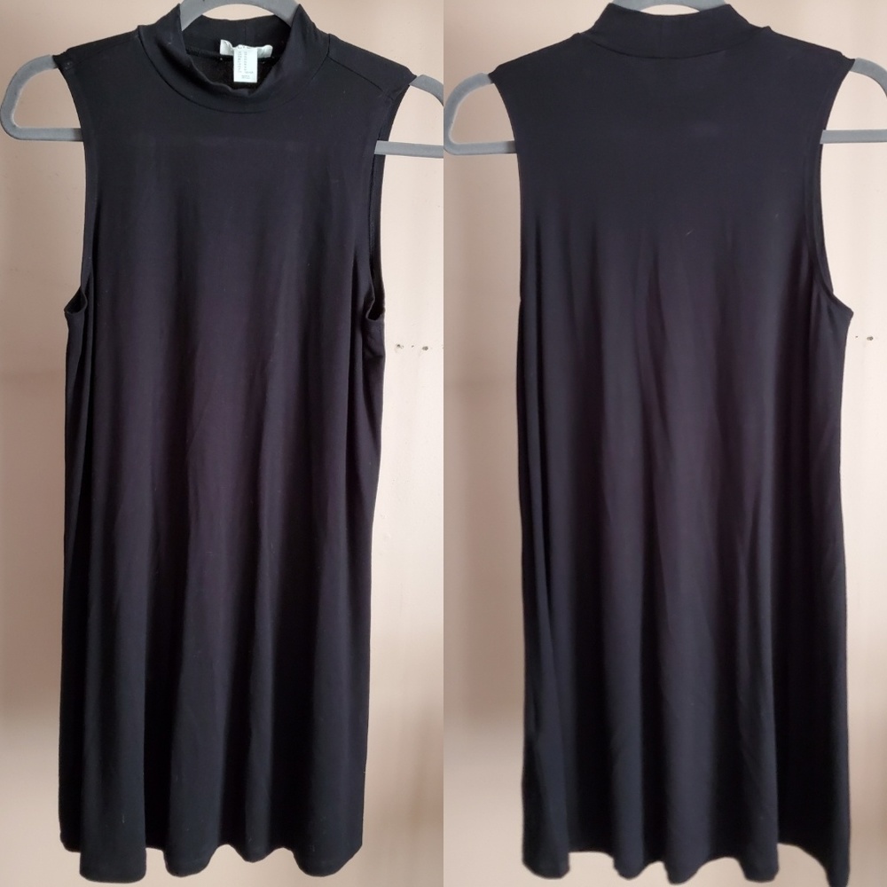 Black Mock Neck Swing Dress